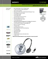 Sony D-NF600 Guia De Especificaciones