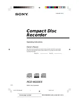 Sony RCD-W222ES User Manual