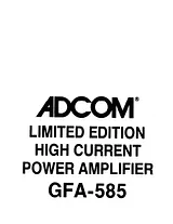 Adcom gfa-585 Owner's Manual
