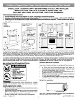 KitchenAid 30-Inch, 5-Element Freestanding Range with T.H.E.™ True Convection Installation Guide