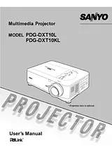 Sanyo PDG-DXT10KL Manual De Usuario