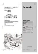 Panasonic RX-D29 Справочник Пользователя