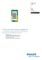 Philips 9VLS1A 9V Zinc Carbon Battery 9VLS1A/27 Leaflet