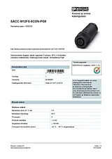 Phoenix Contact Plug-in connector SACC-M12FS-5CON-PG9 1500787 1500787 Data Sheet