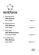Renkforce PHZ-700 Fog Machine PHZ-700 Fiche De Données