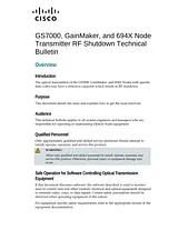 Cisco GainMaker Optoelectronic Node 1GHz with 65 86 MHz Split Troubleshooting Guide
