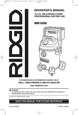 Ridgid WD1950 ユーザーズマニュアル