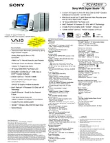 Sony PCV-RZ49Y Guide De Spécification