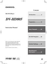 ONKYO dv-hd805 ユーザーガイド