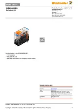 Weidmueller Weidmüller RCI484S15 PCB Mount Relay 2 CO, DPDT 8870360000 Техническая Спецификация