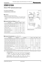 Panasonic transistors 2sb1218a User Manual