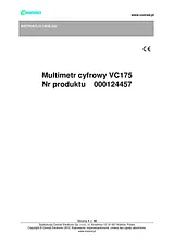 Voltcraft VC175 Digital-Multimeter, DMM, 2000 counts CAT III 600 V VC175 用户手册