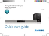 Philips Soundbar speaker HTL3142S 2.1 CH wireless subwoofer Bluetooth® and NFC HDMI ARC 280W Guide D’Installation Rapide
