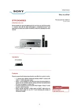 Sony STR-DA3400ES STR-DA3400ESS Manuel D’Utilisation