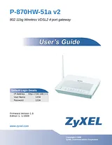 ZyXEL Communications P-870HW-51a v2 Manuel D’Utilisation