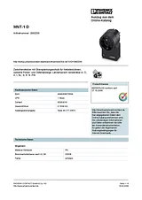 Phoenix Contact Surge protection adapter plug Surge protection adapter MNT-1D Black 2882200 Data Sheet