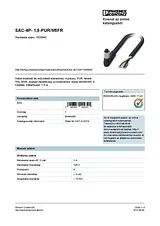 Phoenix Contact Sensor/Actuator cable SAC-4P- 1,5-PUR/M5FR 1530540 1530540 Data Sheet