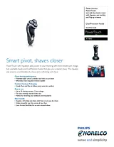 Philips wet and dry electric razor AT880 AT880/44 Prospecto