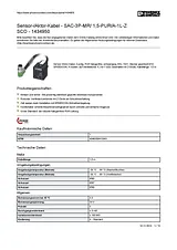 Phoenix Contact Sensor/Actuator cable SAC-3P-MR/ 1,5-PUR/A-1L-Z SCO 1434950 1434950 Data Sheet