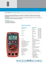 Testboy TB-2200 Digital-Multimeter, DMM, 2000 counts TB-2200 데이터 시트
