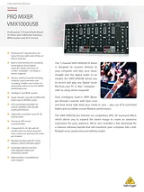 Behringer Pro Mixer VMX1000USB Ficha De Dados Do Produto
