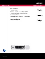 Sony NWZ-B105F Guide De Spécification