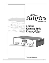 Sunfire Classic Vacuum Tube Preamplifier Справочник Пользователя