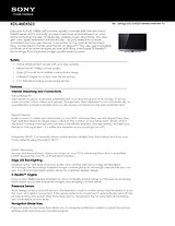Sony KDL-46EX523 Guide De Spécification