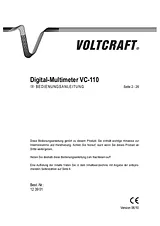 Voltcraft VC-110 Digital-Multimeter, DMM, 2000 Counts VC110 데이터 시트