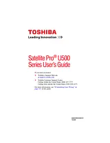 Toshiba U500 W1321 User Manual