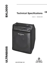 Behringer Ultrabass BXL3000 Specification Sheet