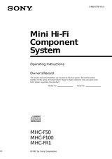 Sony MHC-F50 User Manual