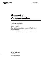 Sony RM-PP506L Manual Do Utilizador