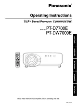 Panasonic PT-DW7000E Manuel D'Instructions