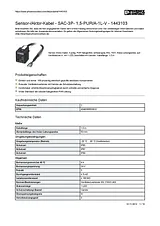 Phoenix Contact Sensor/Actuator cable SAC-3P- 1,5-PUR/A-1L-V 1443103 1443103 Data Sheet