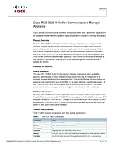 Cisco Cisco MCS 7828-I3 Unified Communications Manager Appliance Ficha De Dados