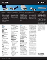 Sony PCG-K25 Guide De Spécification
