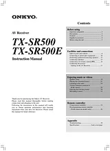 ONKYO TX-SR500 Справочник Пользователя