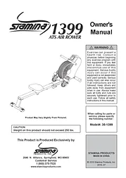 Stamina Products Stamina Products, Inc Rowing Machine 35-1399 Manual Do Utilizador