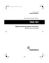 Radio Shack TAD-764 User Manual