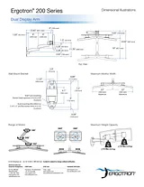 Ergotron 200 Series Dual Monitor Arm 45-231-200 Dimensional Illustrations