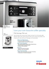 Saeco Super-automatic espresso machine HD8944/02 HD8944/02 Dépliant