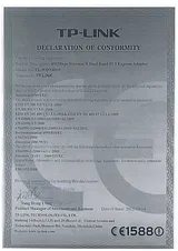 TP-LINK TL-WDN4800 Declaration Of Conformity