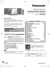 Panasonic SC-HC3 Справочник Пользователя