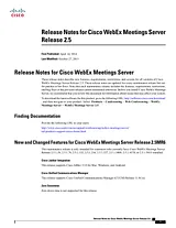 Cisco Cisco WebEx Meetings Server 2.5 Release Notes