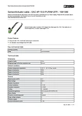 Phoenix Contact 1681389 SAC-4P-10,0-PUR/M12FR Sensor / Actuator-cable 1681389 Data Sheet