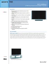Sony KDF-70XBR950 Guide De Spécification