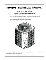 Goodman Mfg GSZ/VSZ 13 SEER Manual Do Utilizador