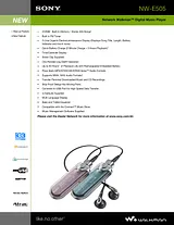 Sony NW-E505 Guia De Especificaciones