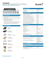 Thermador PCG364X Specification Sheet